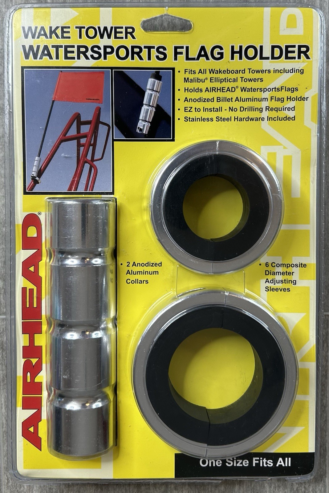 AIRHEAD KWIK TEK WAKE TOWER WATERSPORTS BOAT FLAG HOLDER FWT-1 ONE SIZE FITS ALL