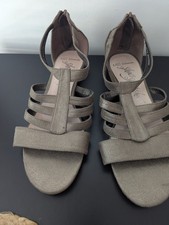 M&S Woman Bronze Strappy Cage Sandals Size 6.5 EXCELLENT CONDITION FREE POST