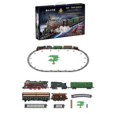 Multifunction Electric Train Set with Lights and Smoke Effects 68 Pieces Set
