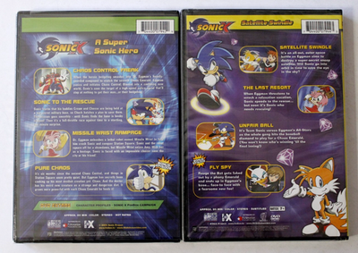 SONIC X A SUPER SONIC HERO + SONIC X SATELLITE SWINDLE DVD New