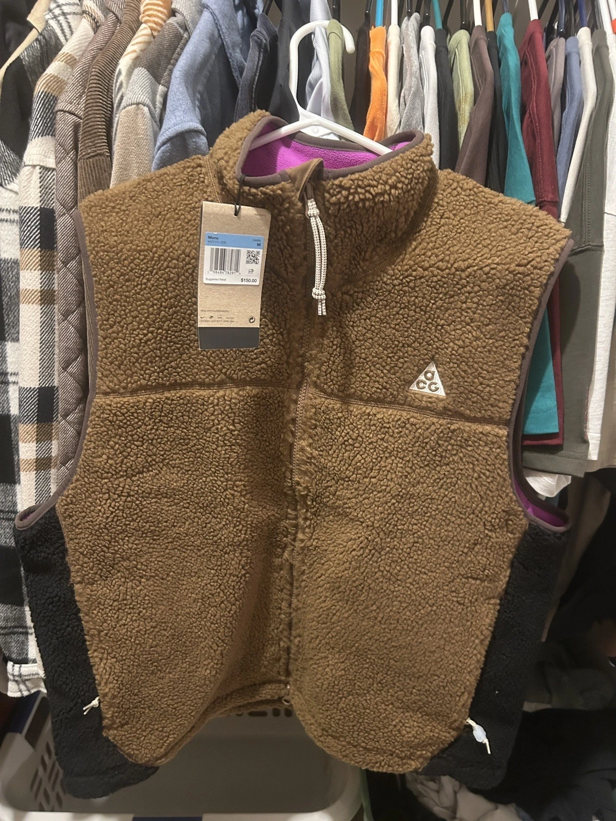 Nike ACG “CANWELL GLACIER” THERMA-FIT ADV VEST"MOSSWOOD BROWN" M NWT Medium