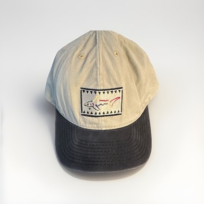 Greg Norman Shark Logo Beige/Navy Adjustable Baseball Cap One Size