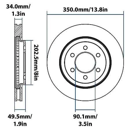 Rotor de freno Carquest Premium YH720511P - Ford Bronco, F-150 21-25 Foto 2 de 4