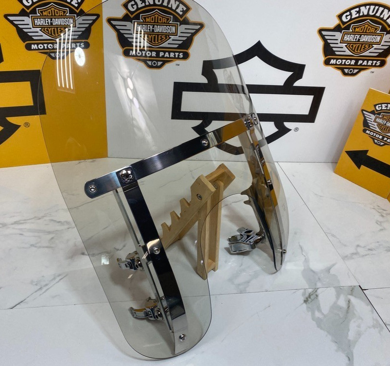 OEM 11-20 HD Sportster XL Custom Low T Detachable 14" Windshield 39mm Clamps