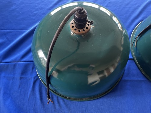 Very Rare (3)Three Vintage Billiard Pool Table Shade Lights. - Picture 1 of 11