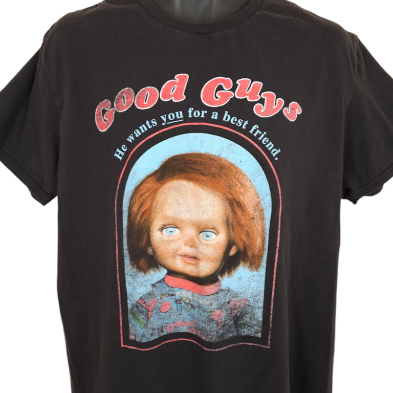 Chucky Childs Play T Shirt Mens Size XL Black Good Guys Horror 
