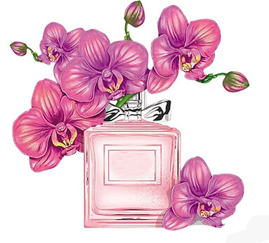 Color DTF Bügeltransfer Bügelbild Applikation Parfum Blume für alle Stoffe