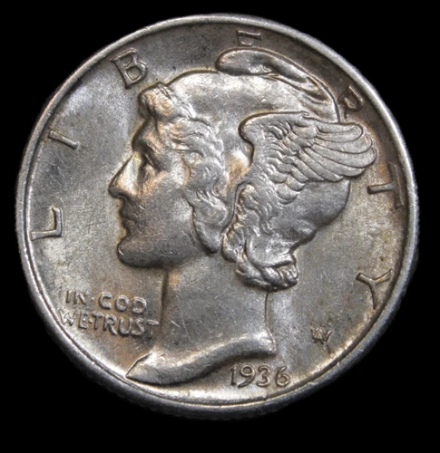 1936 Mercury Silver Dime AU