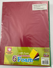 Creative Hands Foam Sheets peel  stick 6 primary sheets - 8.85" x 11.8" NEW