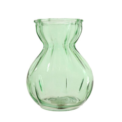 Strukturierte Muschel grün Glas Blume Knospe Vase Glas Home Dekoration Dekor Ornament