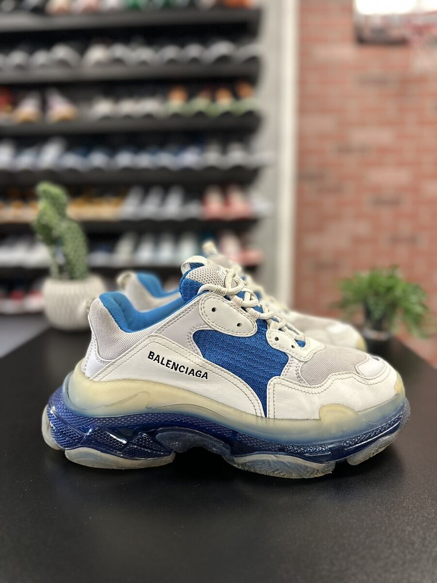 Size 9US/42EU - Balenciaga Triple S Blue And White 100 Size 9US/42EU - Balenciaga Triple S Blue And White 100