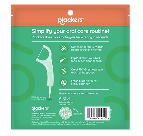 Plackers Micro Line Dental Floss Picks, Fold-Out FlipPick, Tuffloss, 300 Ct - Picture 7 of 9
