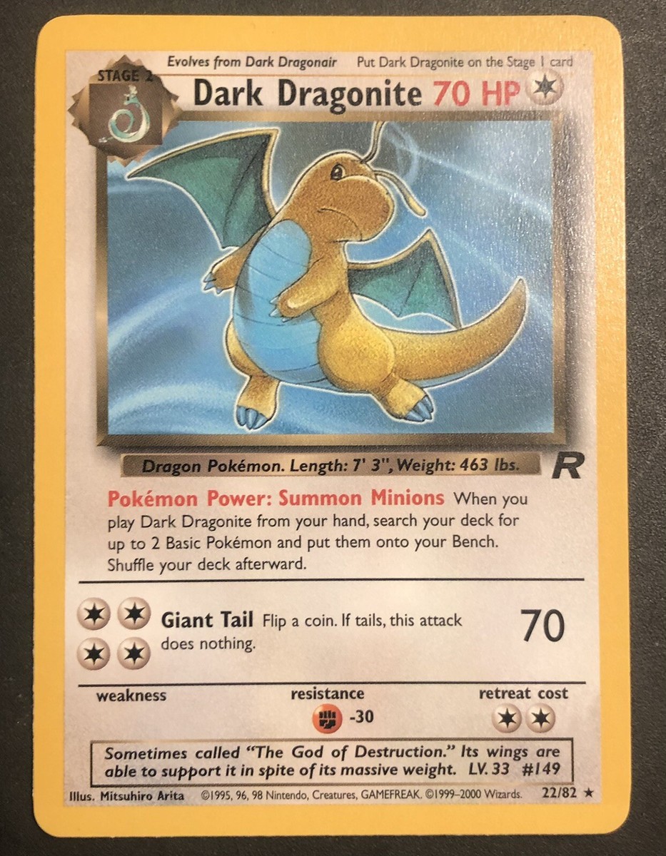 Pokemon Card - Dark Dragonite (22) - Team Rocket .Non-Holo