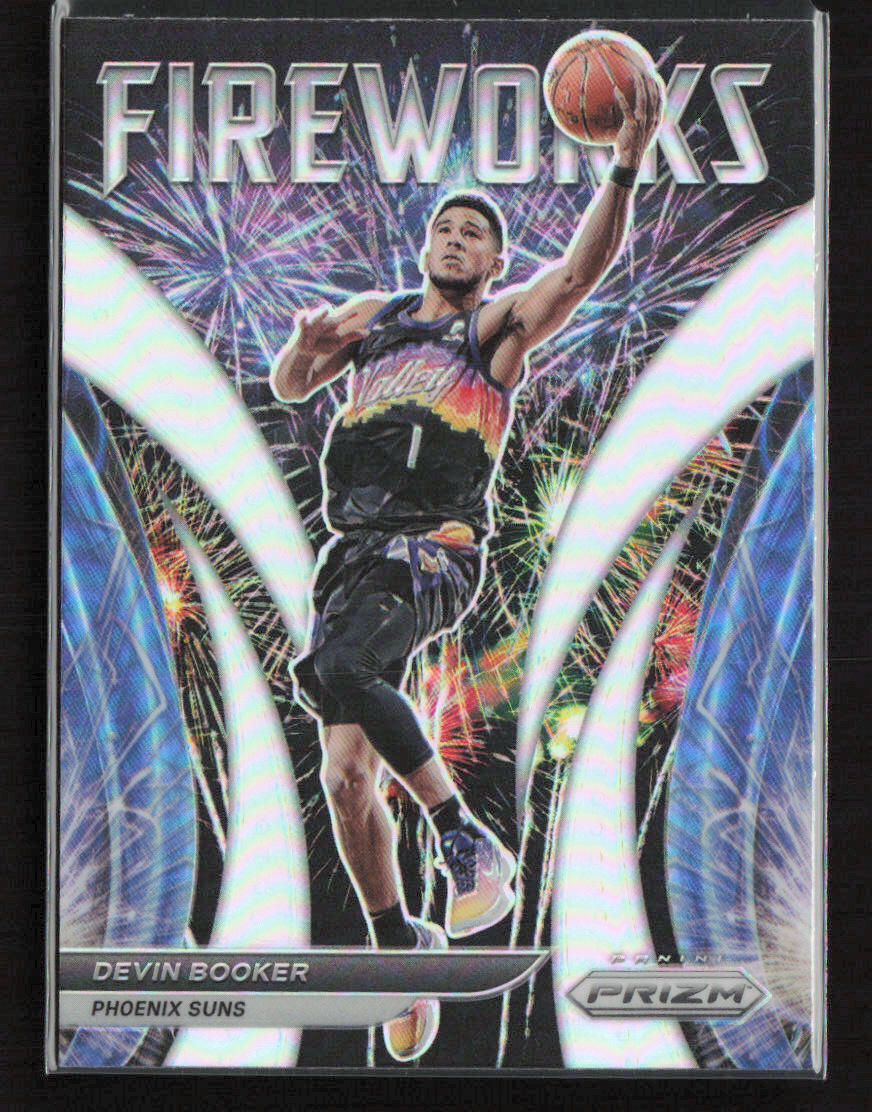 2021-22 Panini Prizm Fireworks Prizms Silver #19 Devin Booker Phoenix Suns