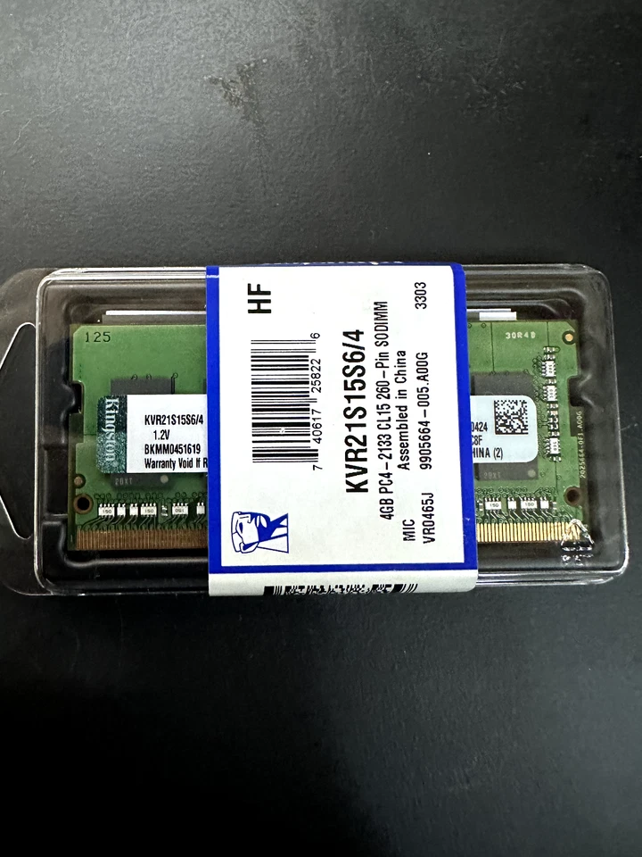 Kingston 4GB 1Rx16 512M x 64-Bit PC4-2133 CL15 260-Pin SODIMM KVR21S15S6/4   NEW - Image 2 of 2