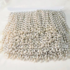 1 Yard Faux Pearl Beaded Fringe Tassel Trim Ribbon Curtain Edge Sewing DIY Craft