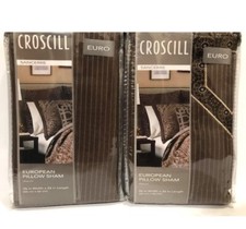 Croscill Sancerre Set Of 2 Chocolate European Euro Pillow Shams