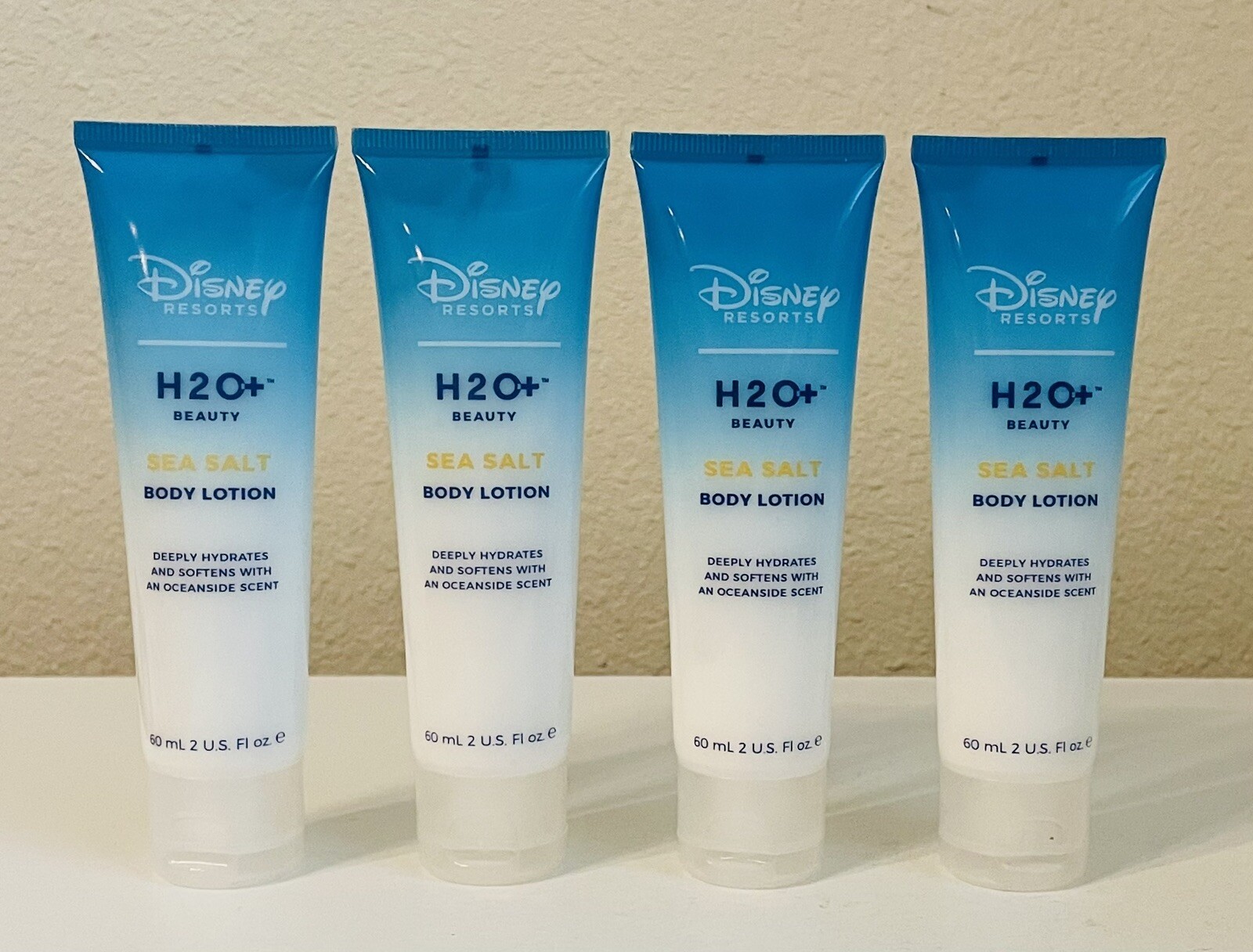 4 DISNEY RESORTS H20 Sea Salt Oceanside Scent Body Lotion 2 oz Each NEW