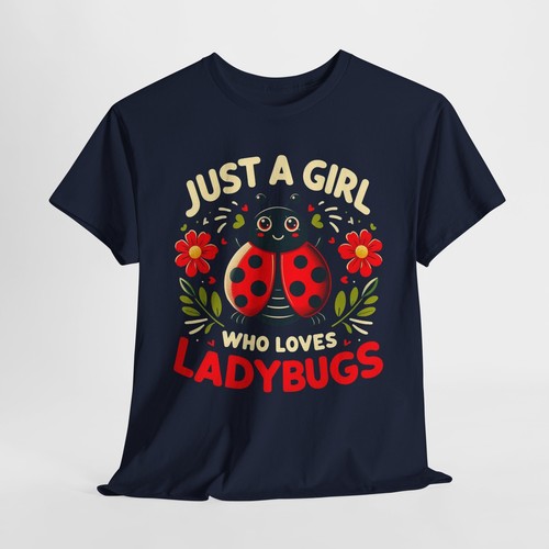 Just a Girl Who Loves Ladybugs T-shirt - Novelty Cute Zoology Insect Graphic Tee - Picture 48 of 52