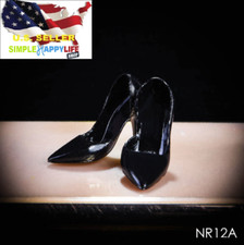 1/6 scale shoes for 12" Female Figure black high heeled shoes PHICEN ❶USA❶