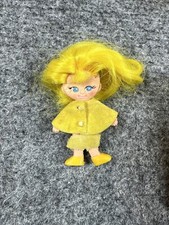 Vintage 1969 Flatsy Yellow Hair w/ Outfit Ideal Mini Collection 2.5" Doll