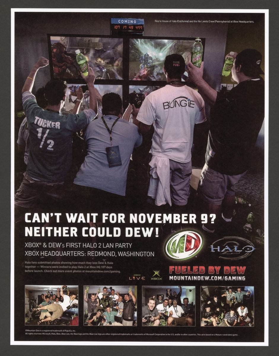 Halo 2 PC Xbox 2004 Full Page Mountain Dew Promo Ad Art Print