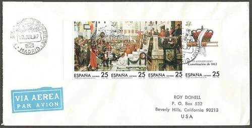 (AOP) Spain #2512 1987 175th Anniversary of Cadiz FDC
