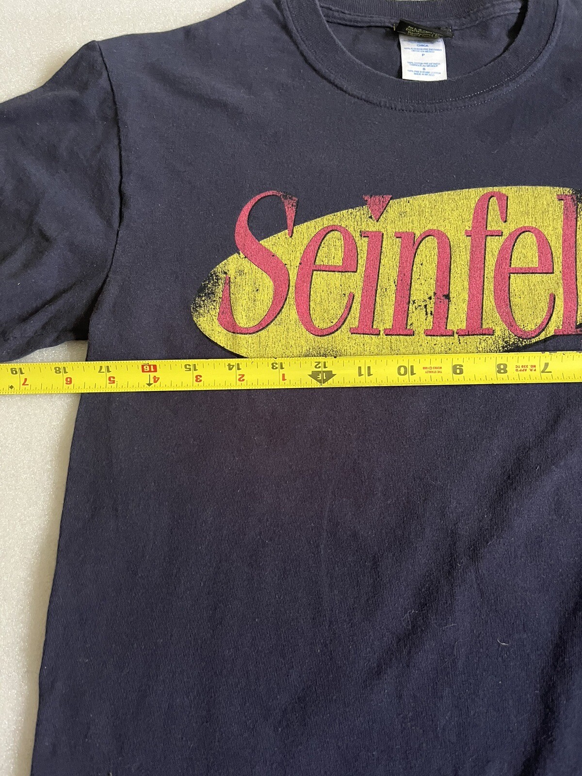 Vintage Seinfeld Castle Rock Logo Shirt RARE Small Navy Blue y2K Nice! image 6