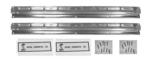 1967-1968 Ford Mustang Coupe/Fastback Scuff Plates – Aluminum Pair With Screws