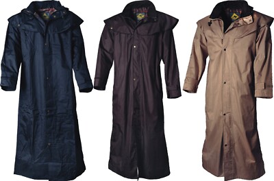 Mantel Reitmantel Stockman Coat Regenmantel wasserdicht Schwarz Braun Beige