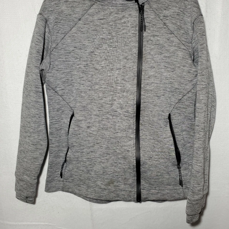 Champion Sweatshirt Women's Large Full Zip Grey Heather Cowl Neck C9 - Image 3 of 4
