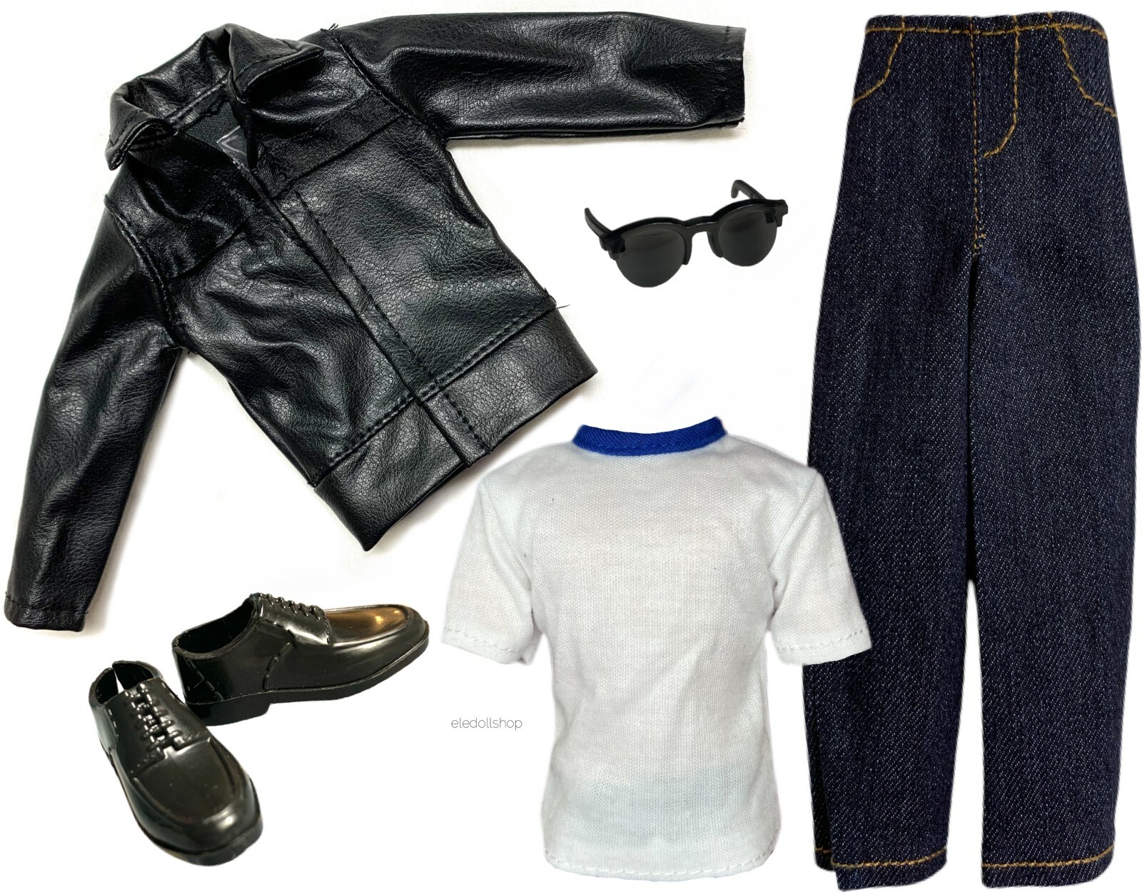 Lot Shoes Fashion Pack Black Jacket Motorcycle Set W