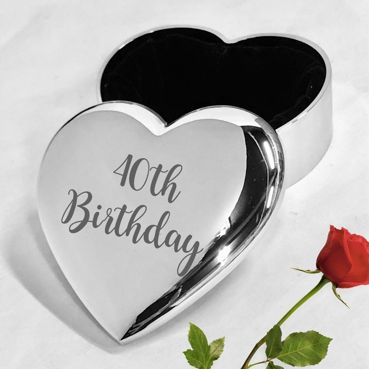 40th Birthday Trinket Gifts Ideas For Her Engraved Jewellery Box Presents  Ladies