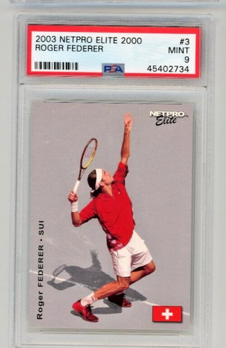 2003 Netpro Elite Tennis #3 Roger Federer RC Rookie PSA 9 MINT (166)