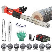 12/16In Electric Cordless Chainsaw W Charger Brushless Battery Operated Handheld