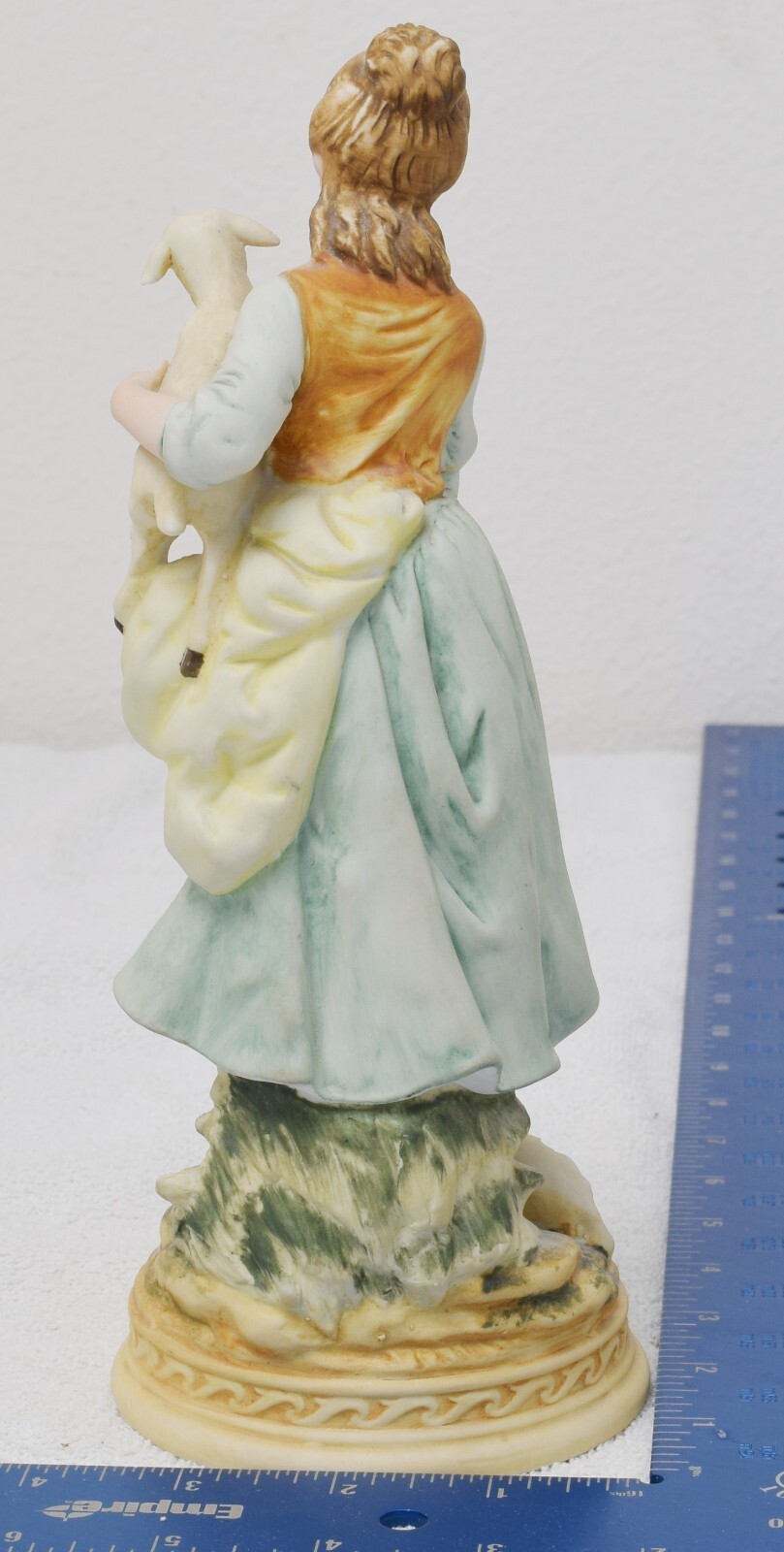 VTG Ethan Allen Figurine Bisque Woman with Sheep #3211B 9" Hand Painted