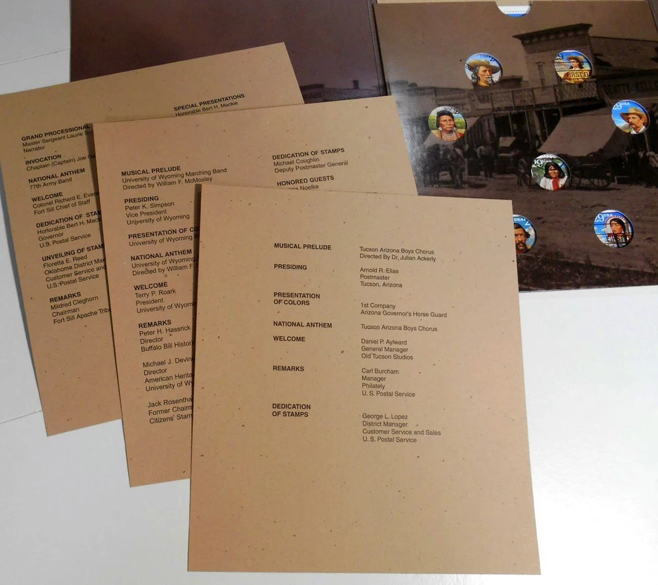 1994 Legends of the West Sc 2869 Ceremony Program, 3 cities cancels FDC sheet - Image 4 of 4