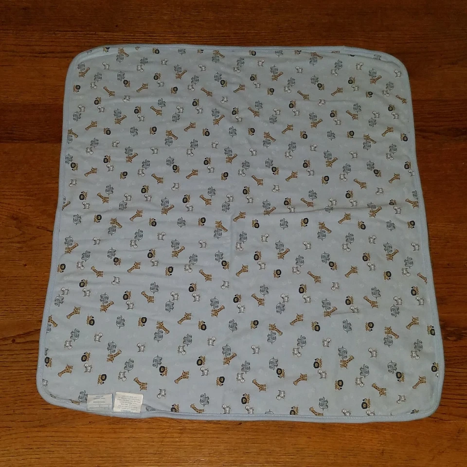 Manta bebé azul primeras impresiones Lovey rayas jirafa león elefante animales Foto 4 de 4