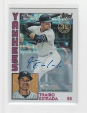 2019 Topps Update 1984 Chrome Thairo Estrada Mojo Refractor /149 Auto RC Yankees