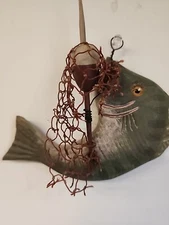 Bobber Fishing Net Gear Lake House Cabin  Decor 