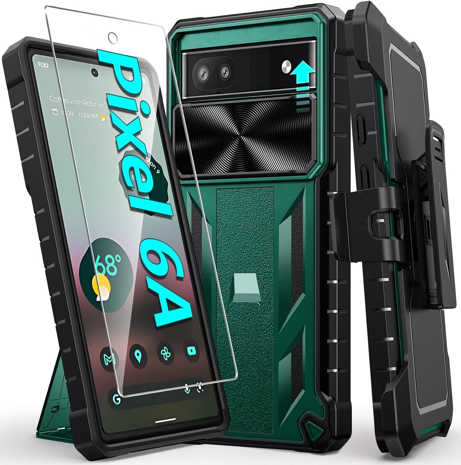 for Google Pixel 6a Case: Military Grade Drop Proof Protective Rugged Cell Phone