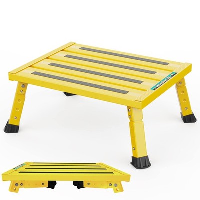 Adjustable Aluminum RV Steps  3Level Folding Step Stool, 1,000 lb Capacity