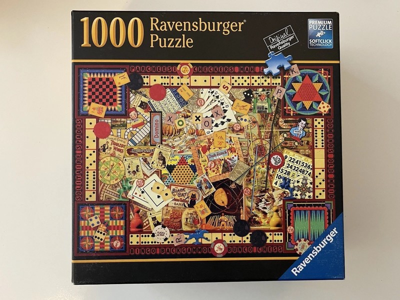RAVENSBURGER •Vintage Games• 2021 Puzzle 1000 Piece Softclick No.80370 COMPLETE