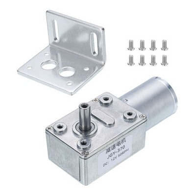 DC 12V High Torque Turbine Worm Geared Motor with 6mm Shaft 50RPM Geared Motor