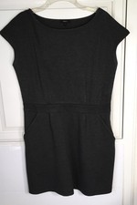 Quince Ultra-Stretch Ponte Cap Sleeve Dress Size Large Career Mini Pockets Belt