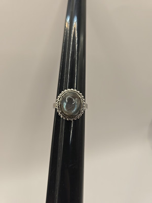 Karis Signed Labradorite Gemstone Ring Size 7.5