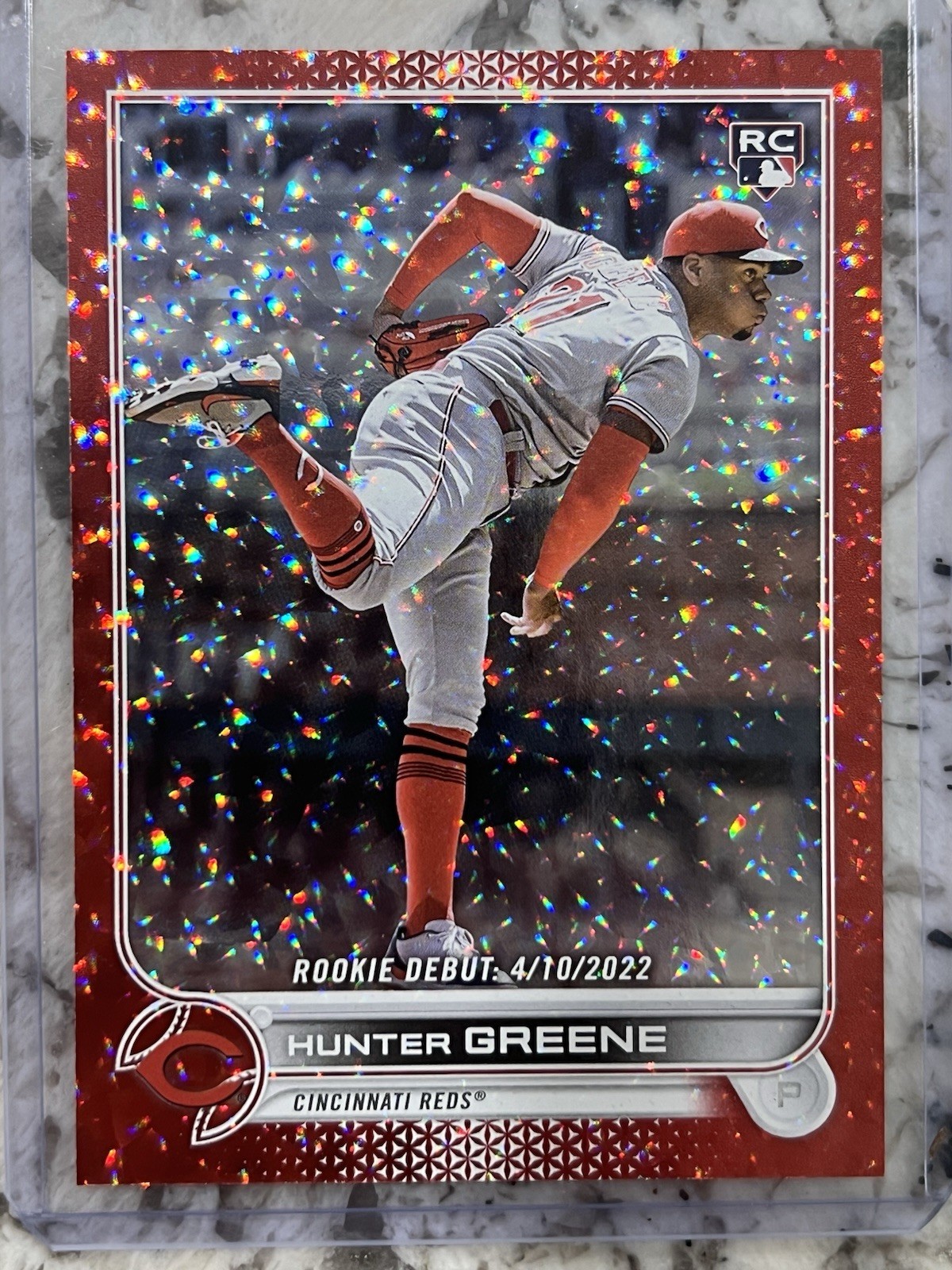 2022 Topps Update Series - Rookie Debut Hunter Greene #US267 Red Foil /199 (RC)
