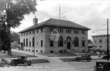 1930s Fort Collins CO Colorado Post Office autos Sanborn RPPC Postcard COPY