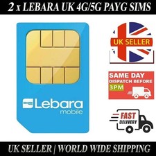 Lebara Mobile UK Network New 4G/5G Pay As You Go Triple-Cut Sim Card