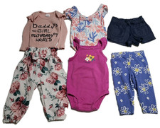 CARTERS GARANIMALS Girls Lot Of 6 Pieces Bodysuit Shorts SIZE 3/6/9 MONTHS